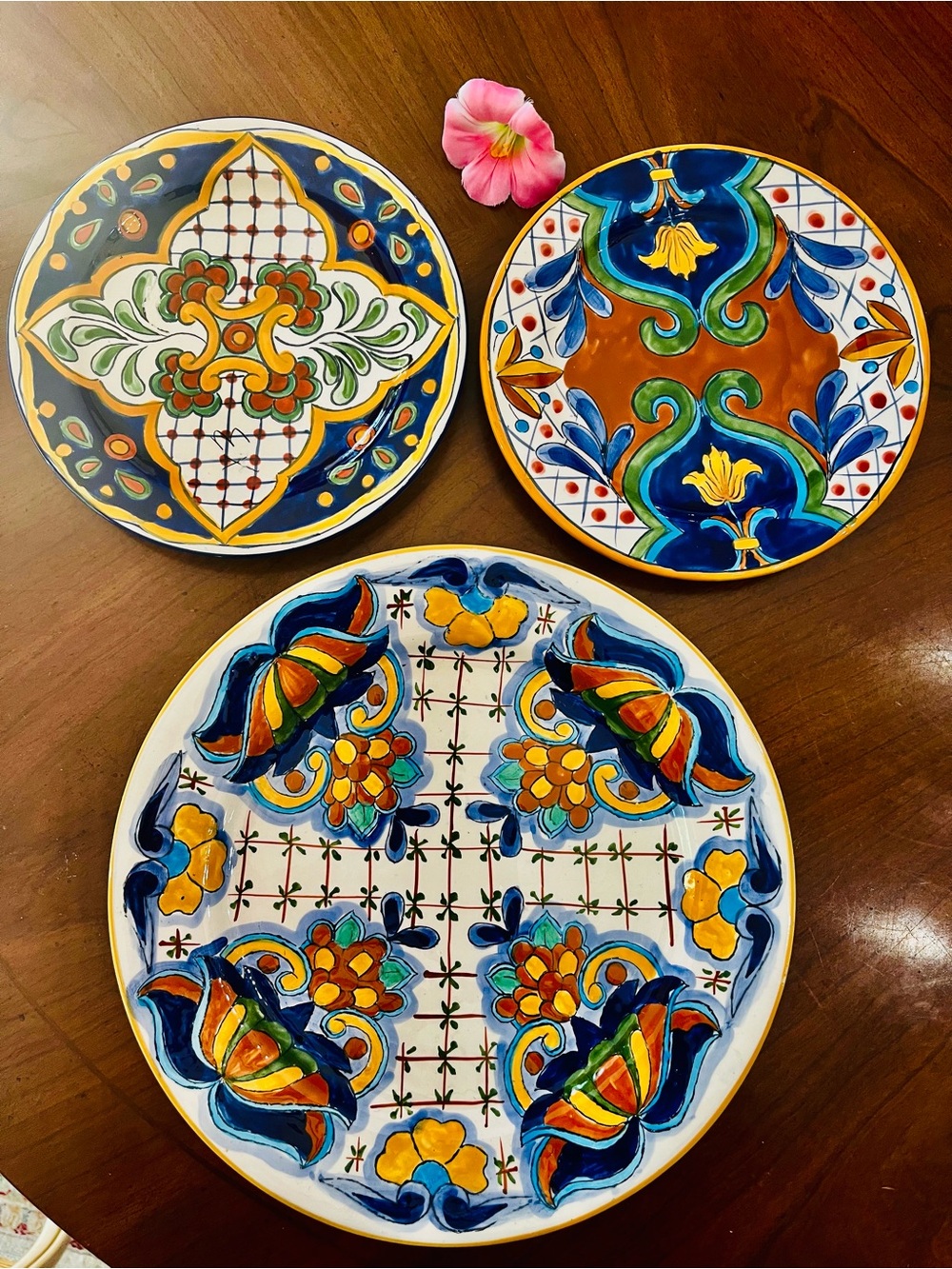 Maxcera Terra Bella Plates Lot 3: Hand-Painted Tuscan Talavera 1 Dinner 2 Salad - Picture 8 of 10